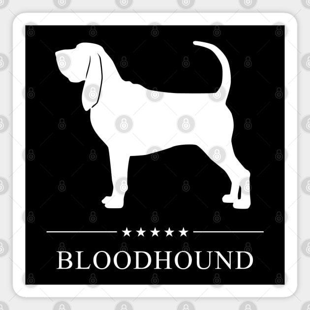 Bloodhound Dog White Silhouette Magnet by millersye